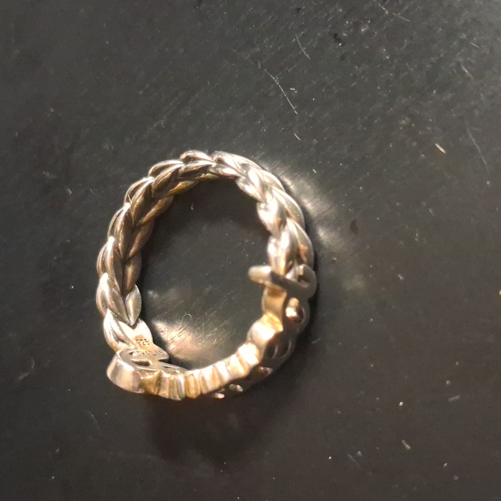 JAI Sterling Silver Retired Script Ring - Picture 4 of 14